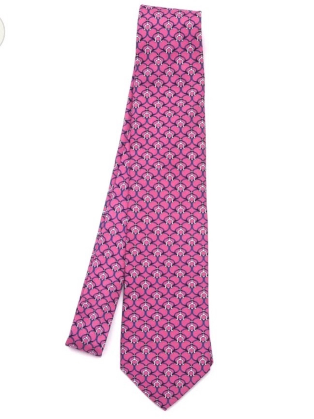 Brooks Brothers Pink Equestrian Geometric Silk Tie